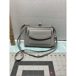 Small Crossbody Bag Kiss Lock Blue Pebbled Vegan Leather 7.5"×5"×1.5"‎ Yameili